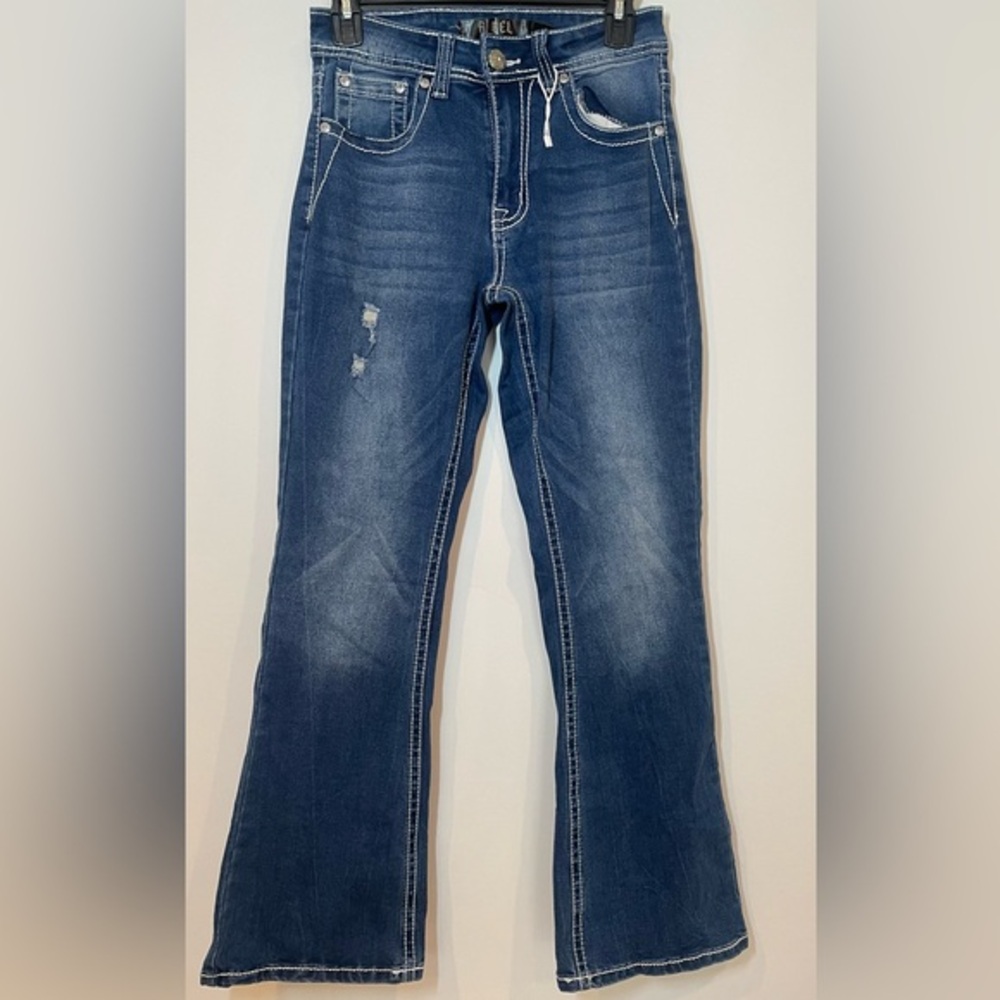 Rebel Jeans Blue Flare Wide Leg Denim Women’s 7/26